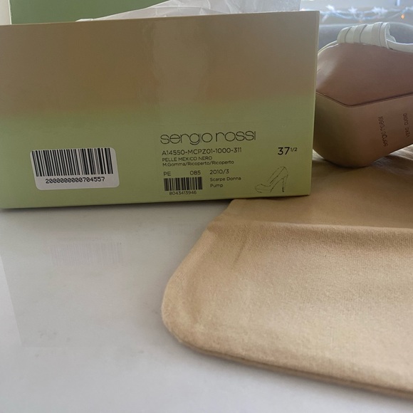 SERGIO ROSSI ~ PLATFORM WHITE SANDALS, SIZE 37.5 - Picture 9 of 9